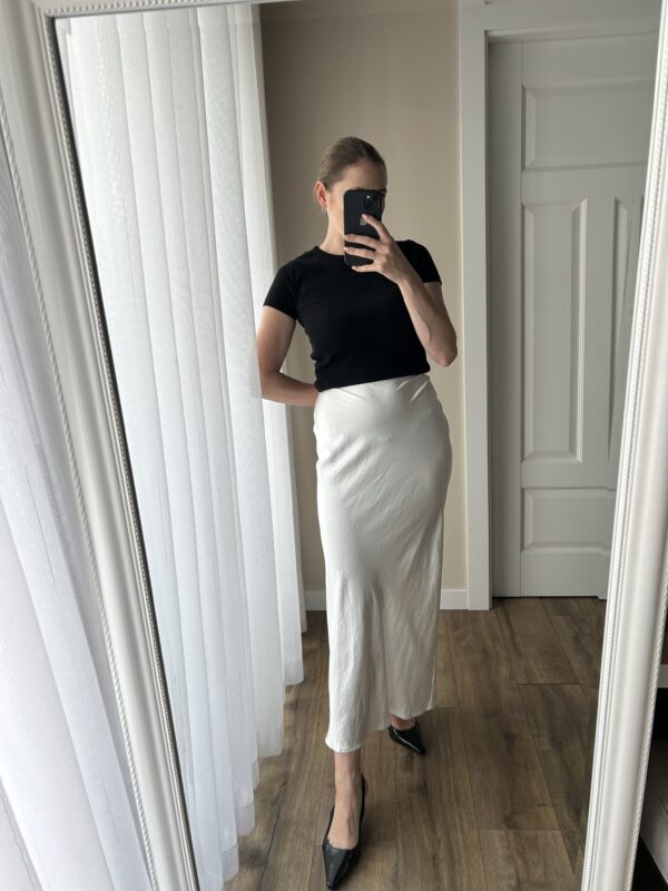 Biała satynowa spódnica 4th Reckless 42 XL