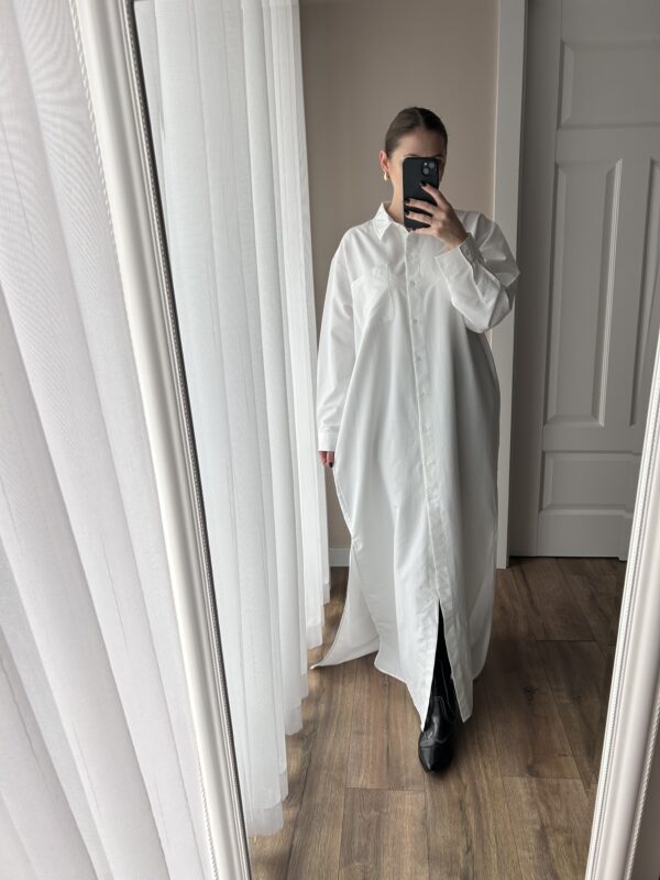 Biała długa sukienka koszulowa 40 L Jacqueline de Yong